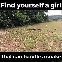 Girl Handling Snake omg