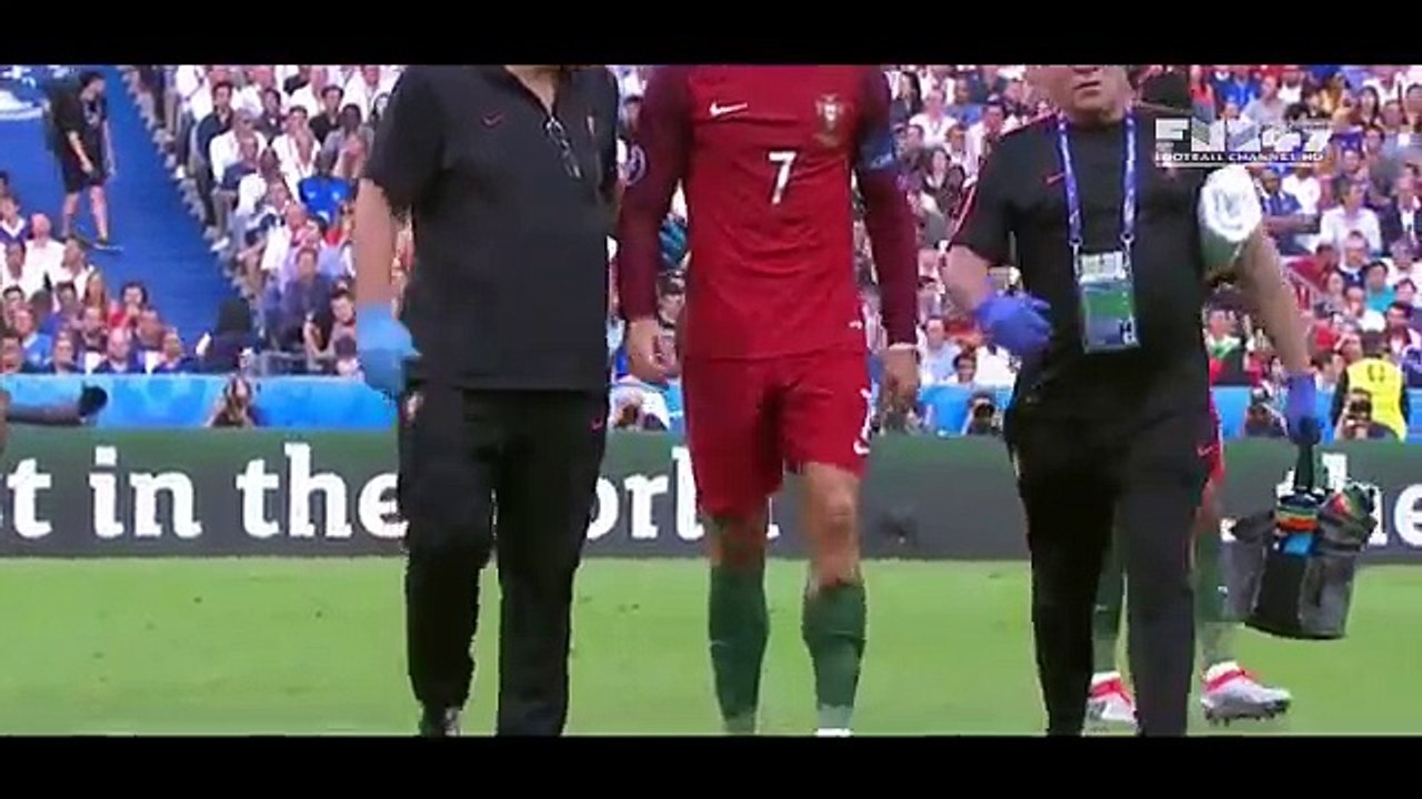 Football ● Cristiano Ronaldo crying after Injury (Euro Final 2016)