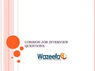 Common Job Interview Questions