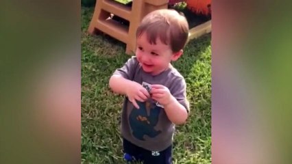 Kid loves his new friend. Wait until you see what it is!