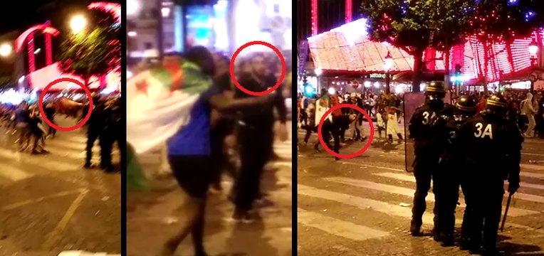 Cet individu jette ostensiblement un plot et une bouteille en verre sur les CRS