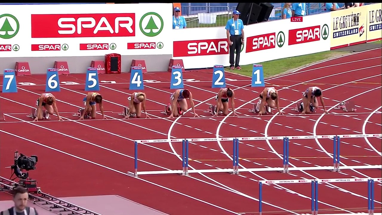 Terrible chute d'Elin Westerlund lors du 100m haies des Championnats d'Europe d'Athlétisme.