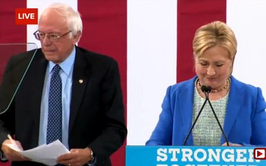 Hillary Bernie same side