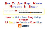 How To Add Page Navigation In Blogger - Hindi Urdu