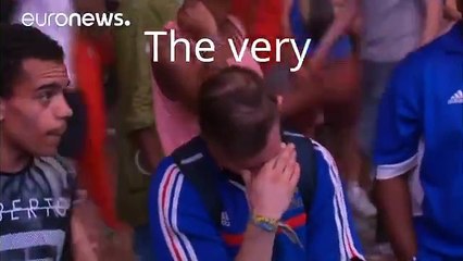 An awesome moment as a Portuguese boy comforts a crying France fan after the UEFA EURO 2016 final