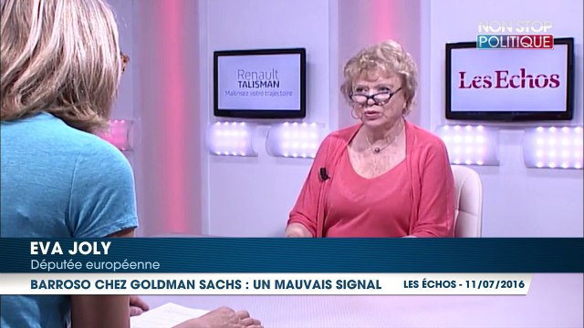 Éva Joly s’insurge contre l’arrivée de Manuel Barroso chez Goldman Sachs