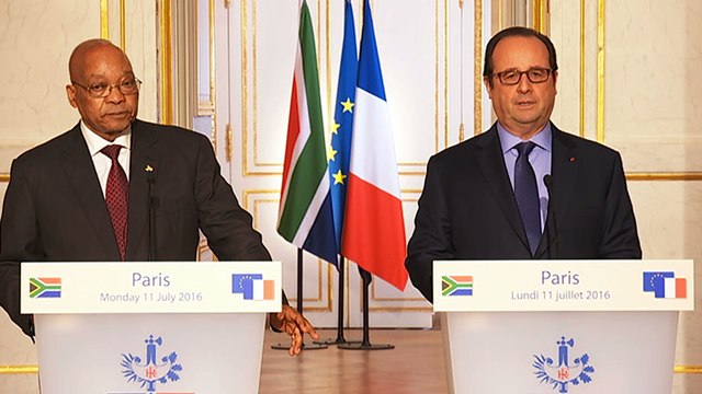 Déclaration conjointe Jacob Zuma, président de l'Afrique du Sud