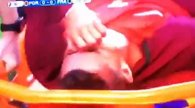 Cristiano Ronaldo leaving the pitch crying - France Vs. Portugal 2016 EURO FINALS.