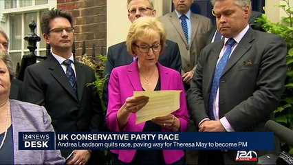 UK conservative party race, Andrea Leadson quits race