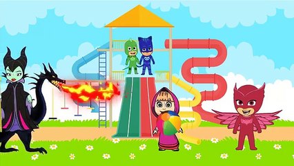 下载视频: Masha And The Bear with PJ Masks Catboy Gekko Owlette Crying in Prison policeman Car