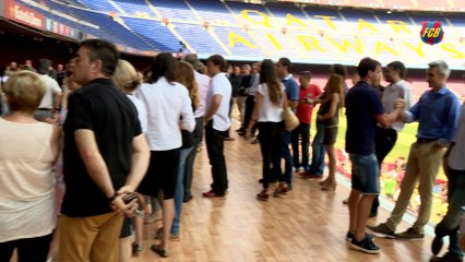 Els empleats del FC Barcelona dónen el seu recolzament a Leo Messi