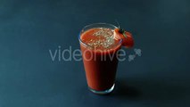 Glass of Tomato Juice Decorated With Slice Tomato - Stock Footage | VideoHive 15473908