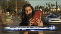 Crazed Leftist Brings Kids With Him To Spray Pro-Lifers With Tomato Juice