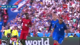 اصابة كريستيانو رونالدو  ⁄ مباراة فرنسا  والبرتغال 0-0  - نهائى  يورو 2016 بفرنسا ⁄ الدقيقة الـ 7