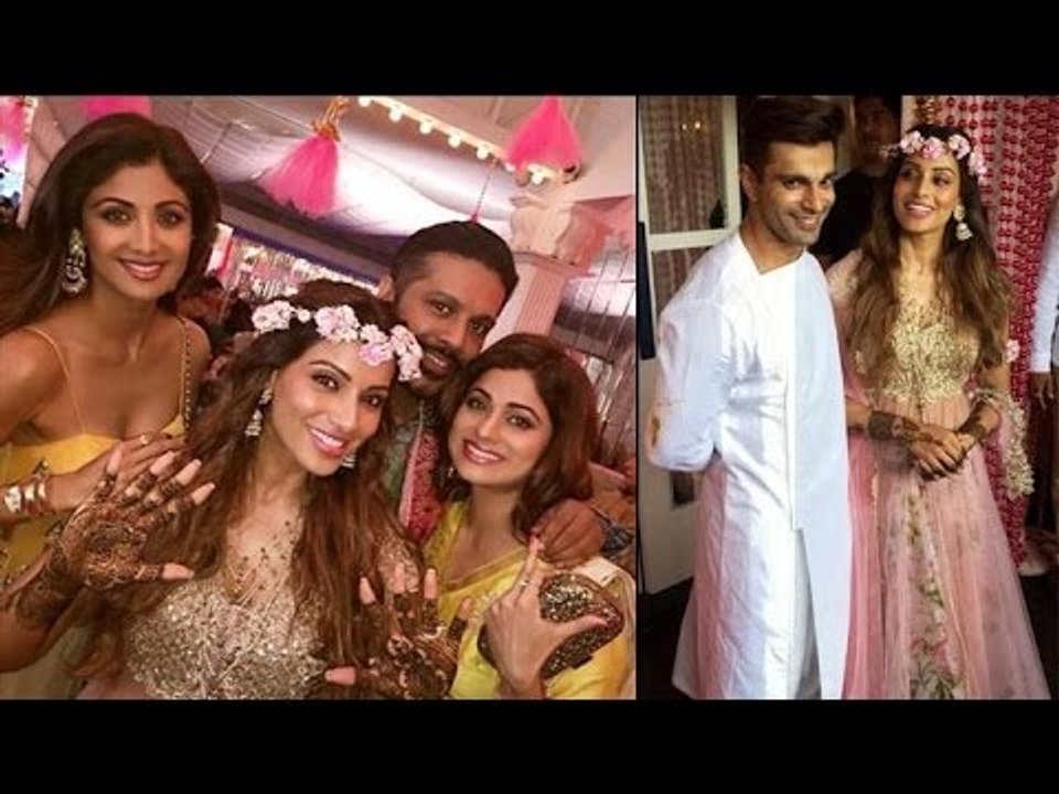 Shilpa Shetty, Raj Kundra, Shamita Shetty At Bipasha Basu Mehendi & Sangeet Ceremony | CinePakoda