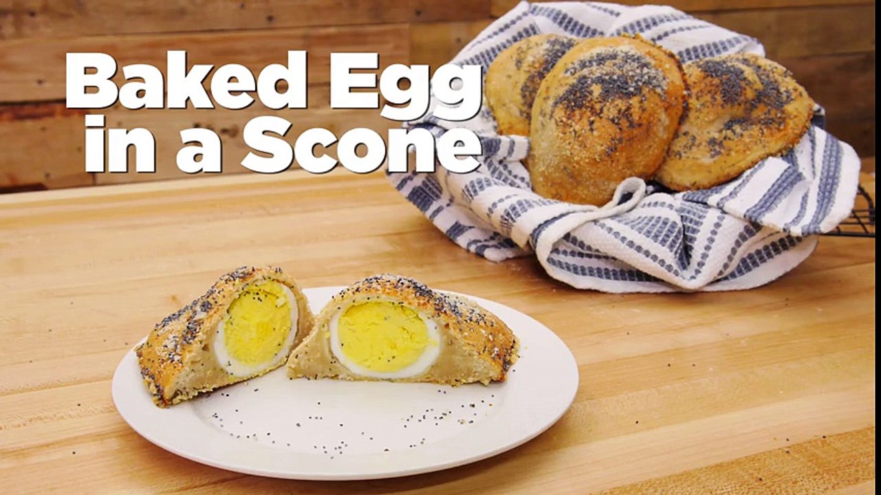 Baked egg in a scone