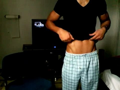 17 yo Flexing Abs and Biceps