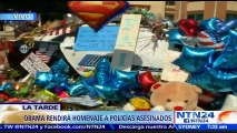 Múltiples homenajes a policías víctimas de matanza en Dallas previo a visita del presidente Obama