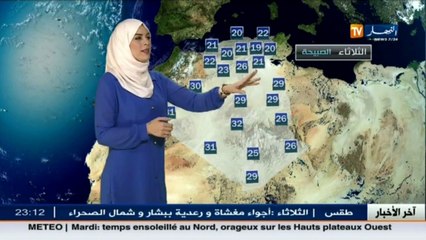 النشرة الجوية  : أحوال الطقس ليوم 12 جويلية 2016