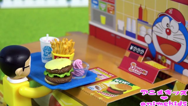 RE-MENT Doraemon Hamburger shop リーメント ドラえもん ぱくぱくバーガーショップ❤ アンパンマン おもちゃ animekids アニメキッズ animation
