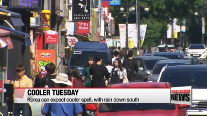 Korea can expect cool spell Tuesday, with rain down south