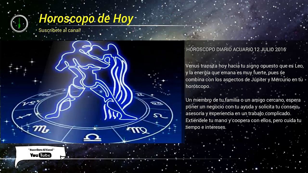 Horoscopo de Acuario 12 Julio 2016