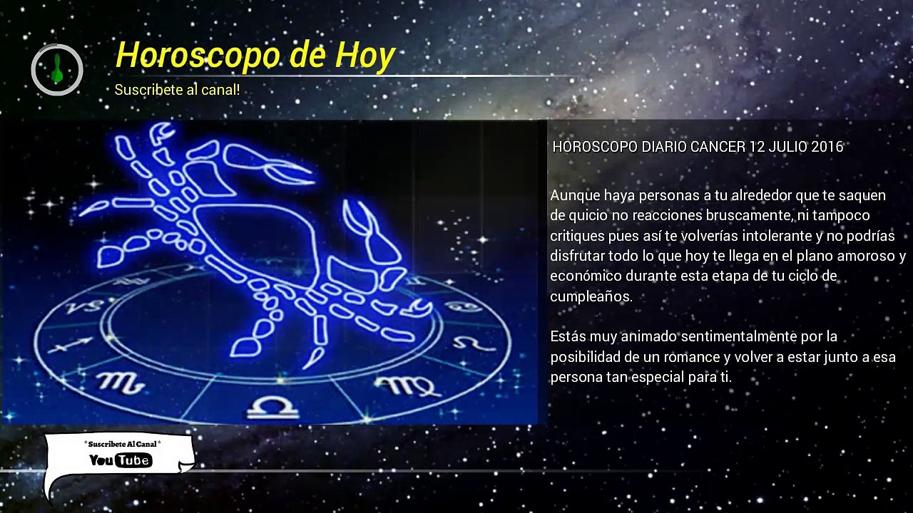 Horoscopo de Cancer 12 Julio 2016