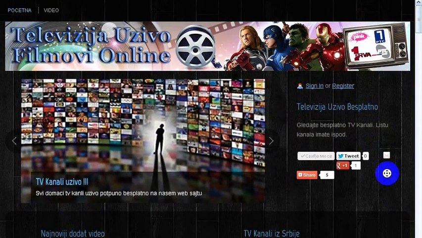 Besplatno gledanje svih domacih tv kanala i filmova uzivo - video  Dailymotion