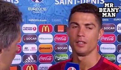 Cristiano Ronaldo talks to the media after winning the Euro 2016