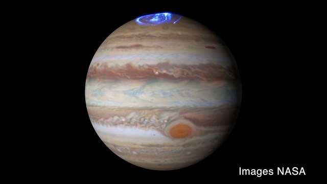 Des aurores polaires filmées par Hubble sur Jupiter