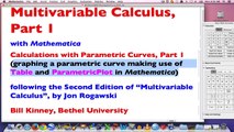 Multivariable Calculus, Part 1 (Graphing a parametric curve using Mathematica)