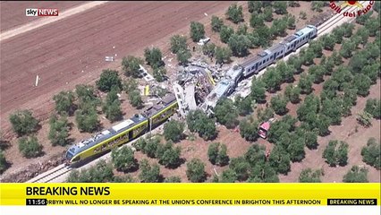 Collision frontale entre deux trains dans le sud de l'Italie