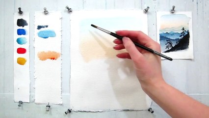Easy step by step watercolor tutorial- mount