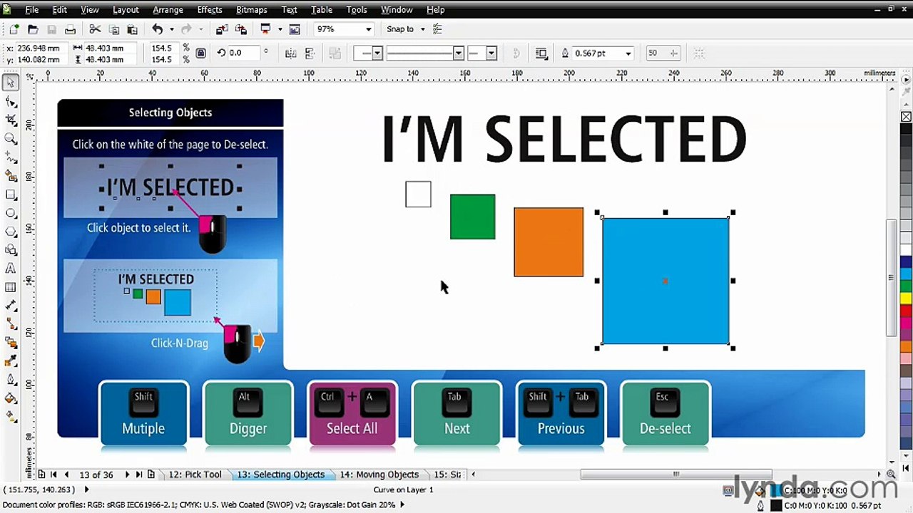 [Corel Draw 6 Essential Training] 05.02. Selecting objects