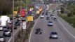 Traffic on the M1-M6 Motorway junction dual carriageway. Time lapse.. Stock Footage