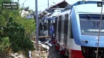 Italie : premières images sur le lieu de la collision entre deux trains