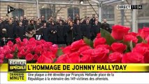 Johnny Hallyday Chante Un dimanche de Janvier ce 10 Janvier 2016 (hommage aux victimes)