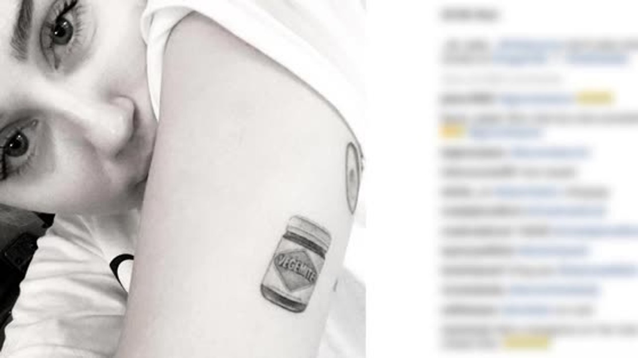 Miley Cyrus se hace un tatuaje de Vegemite