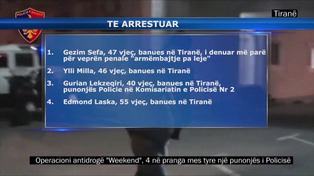 ARRESTOHET PER DROGE POLICI DHE 3 TE TJERE