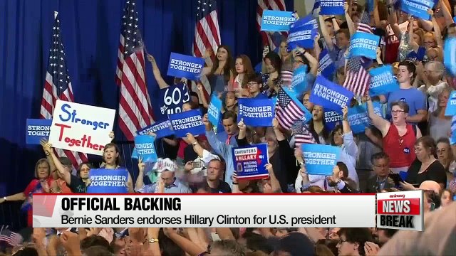 Bernie Sanders endorses Hillary Clinton for president