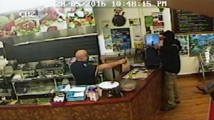 Kebab shop owner ignores robber
