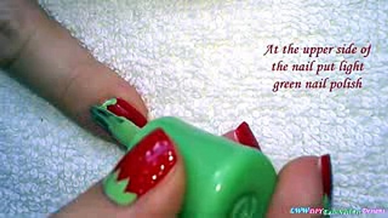 3D Strawberry nail art