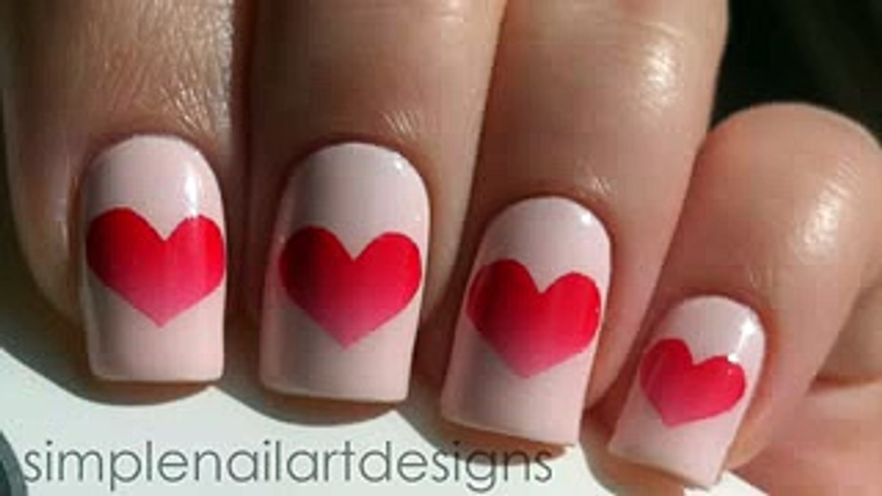 Valentine's Day Heart Nail Art Tutorial