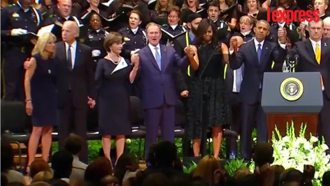 Quand George W. Bush se met à danser lors d'une messe pour les policiers tués à Dallas