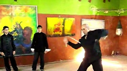 double nunchaku . master akaki zatiashvili and studends