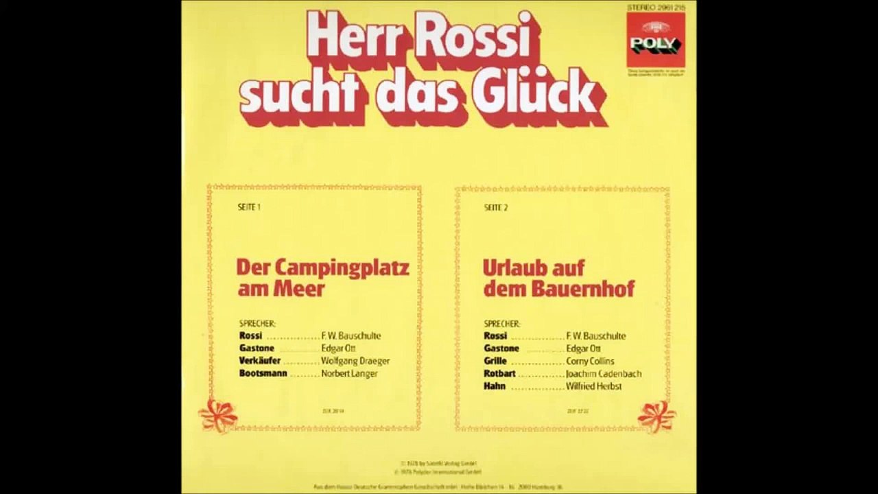 Herr Rossi sucht das Glück - B - Der Campingplatz am Meer ( Zebra ) LP 197- LP - Alte Hörspiele by Thomas Krohn ♥ ♥ ♥