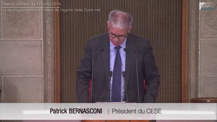 Allocution de Patrick Bernasconi, Président du CESE
