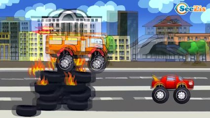 Jeu d'assemblage - Voiture de course, Pelleteuse, Tracteur - Dessin animé éducatif