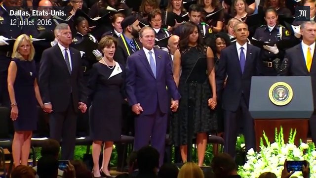 Bush se met à danser en plein hommage funèbre aux policiers américains tués
