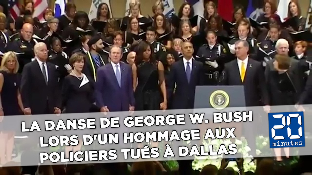 George W. Bush se met à danser lors d'un hommage aux policiers tués à Dallas